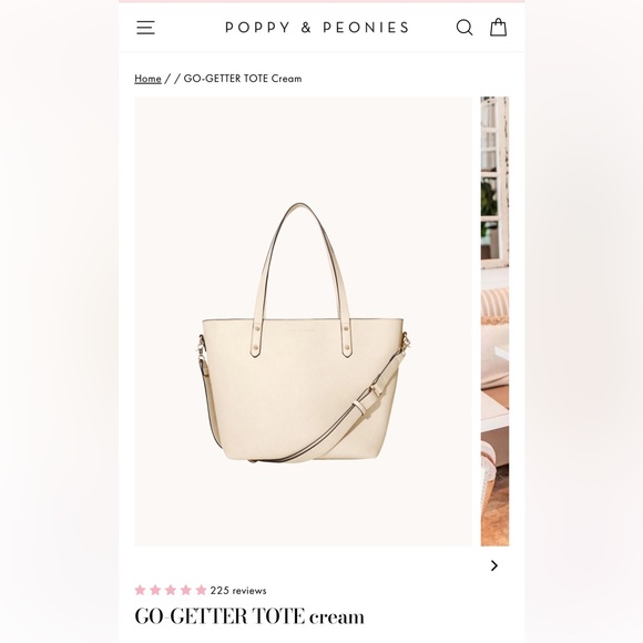 Poppy & Peonies Handbags - Poppy & Peonies Go Getter Tote in Cream